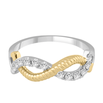 0.25Ct Round White Diamond Infinity Band in 14KT Two-Tone Gold