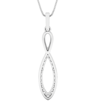 0.44Ct Round White Natural Diamond Twist Swirl Pendant in 14KT White
Solid Gold