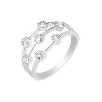0.55Ct Round White Natural Diamond Fancy Women's Ring in 14KT White Gold