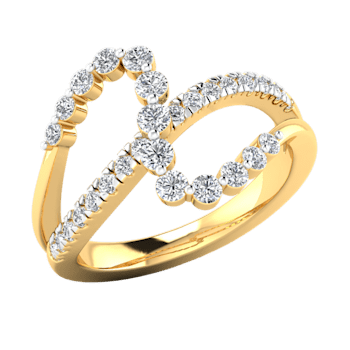 0.50Ct Round White Natural Diamond Criss-Cross Swirl Stylish Wedding
Ring in 14KT Yellow Solid Gold