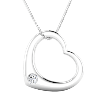 0.06Ct Round White Natural Diamond Valentiens Day Special Heart Pendant
in 14KT White Solid Gold