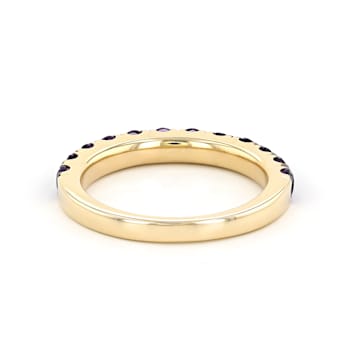 14K Yellow Gold Amethyst Stackable Ring