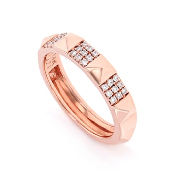 14K Rose Gold and Diamond Stackable Band
