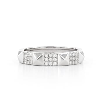 14K White Gold and Diamond Stackable Band