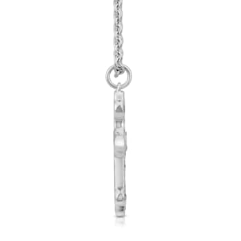 Diamond 0.25Ctw Sterling Silver Cross Pendant With Chain