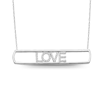 Diamond 0.20Ctw Sterling Silver Pendant With Chain