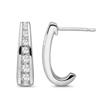 Diamond 0.50Ctw 10k White Gold Earrings