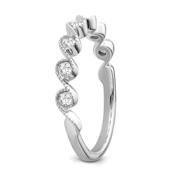 10K White Gold Diamond Ring 0.20Ctw