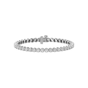 10K White Gold Diamond Tennis Bracelet 4.0ctw
