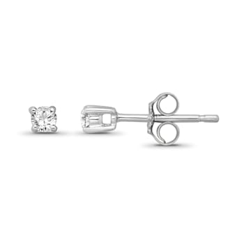 Diamond 0.50ctw Round , 14k White Gold Earrings