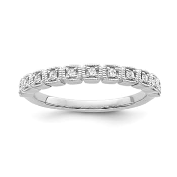 10K White Gold Diamond Ring 0.10Ctw