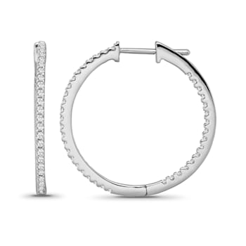 Diamond 0.50Ctw 10k White Gold Earrings