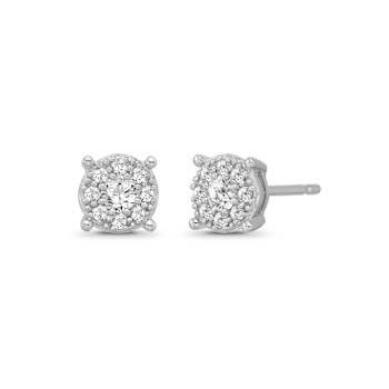 Diamond 0.75Ctw 10k White Gold Earrings