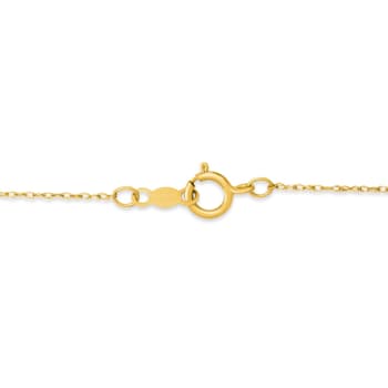 Diamond 0.50Ctw 10k Yellow Gold Cross Pendant With Chain