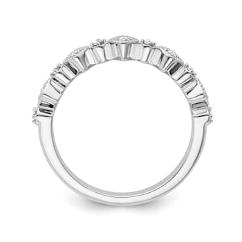 10K White Gold Diamond Ring 0.10Ctw