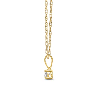 Diamond 0.20Ctw 14k Yellow Gold Pendant With Chain