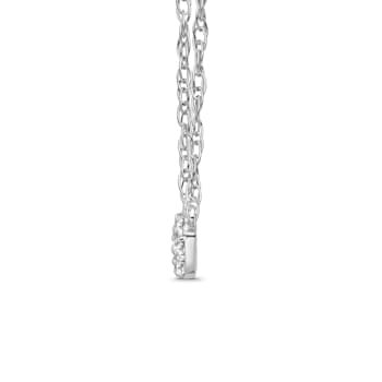 Diamond 0.10Ctw Sterling Silver Pendant With Chain