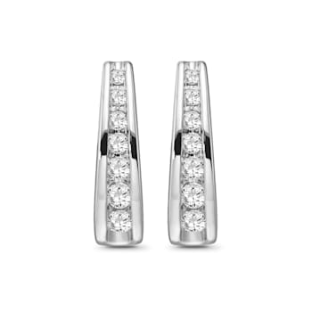 Diamond 0.50Ctw 10k White Gold Earrings