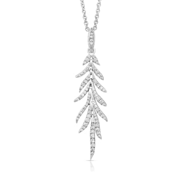 Diamond 0.50Ctw Sterling Silver Pendant With Chain