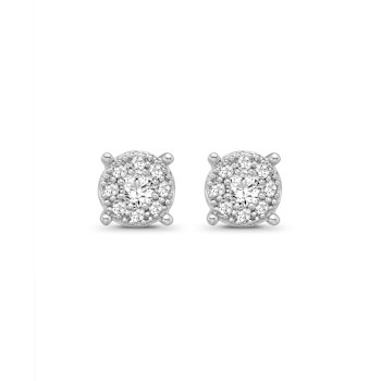 Diamond 0.75Ctw 10k White Gold Earrings