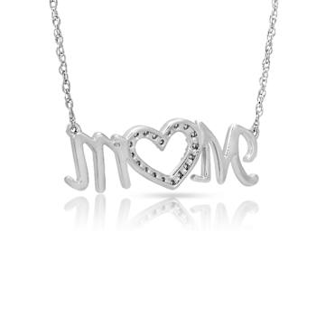 Diamond 0.16Ctw Sterling Silver Pendant With Chain