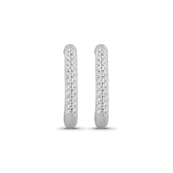 Diamond 0.20Ctw 10k White Gold Earrings