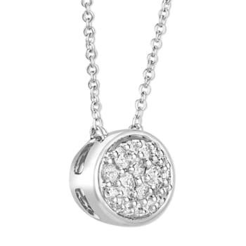 Diamond 0.33Ctw 14k White Gold Pendant With Chain