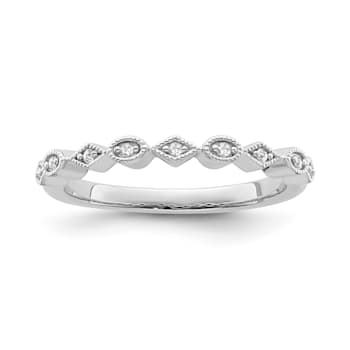 10K White Gold Diamond Ring 0.05Ctw