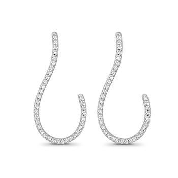 Diamond 0.25Ctw 10k White Gold Earrings