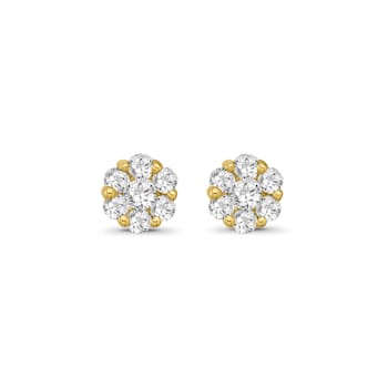 Diamond 0.75Ctw 10k Yellow Gold Earrings