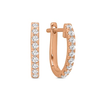Diamond 0.33Ctw 10k Rose  Gold Earrings
