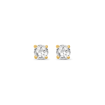 Diamond 0.50ctw Round , 14k Yellow Gold Earrings