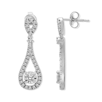 Diamond 0.75Ctw 10k White Gold Earrings