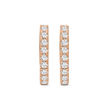 Diamond 0.33Ctw 10k Rose  Gold Earrings