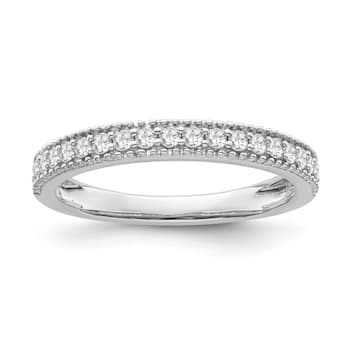10K White Gold Wedding Band Ring-0.25 cttw