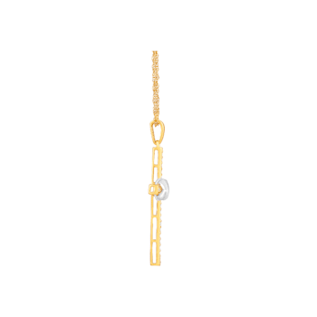 Diamond 0.20Ctw 10k Two-tone Gold Cross Pendant With Chain