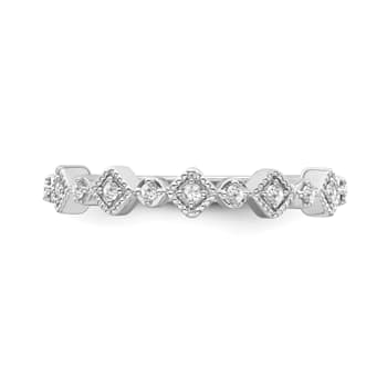 10K White Gold Diamond Ring 0.10Ctw