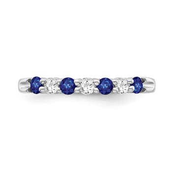 Sterling Silver Diamond and Sapphire Ring 0.16ctw