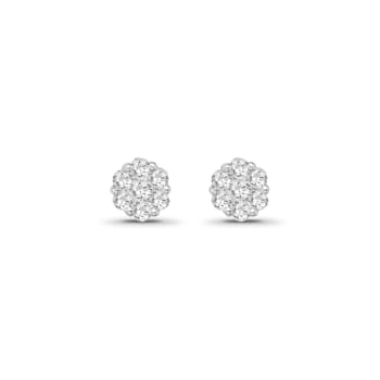 Diamond 0.20Ctw 10k White Gold Earrings