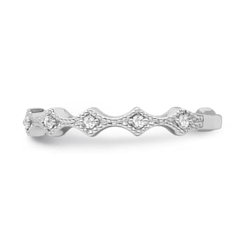 10K White Gold Diamond Ring 0.10Ctw
