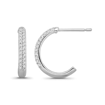 Diamond 0.20Ctw 10k White Gold Earrings
