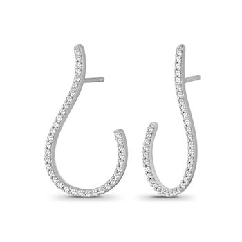 Diamond 0.25Ctw 10k White Gold Earrings
