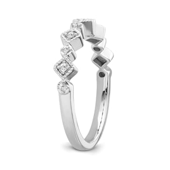 10K White Gold Diamond Ring 0.10Ctw