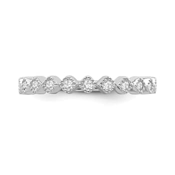 10K White Gold Diamond Ring 0.12Ctw