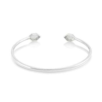 Rhodium Over Sterling Silver Diamond Bangle Bracelet 0.25ctw