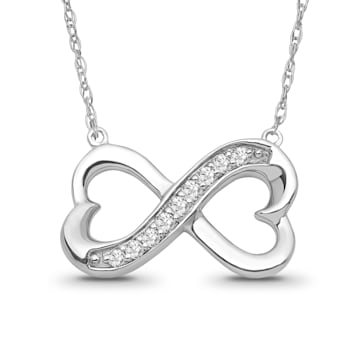 Diamond 0.10Ctw Sterling Silver Pendant With Chain