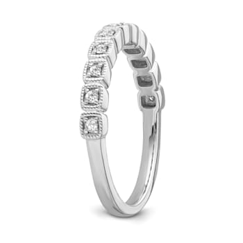 10K White Gold Diamond Ring 0.10Ctw