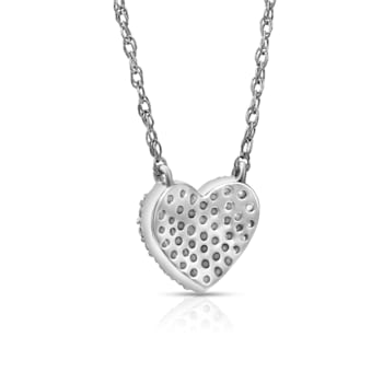 Diamond 0.25Ctw Sterling Silver Heart Pendant With Chain
