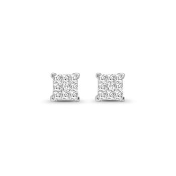 Diamond 0.25Ctw 10k White Gold Earrings