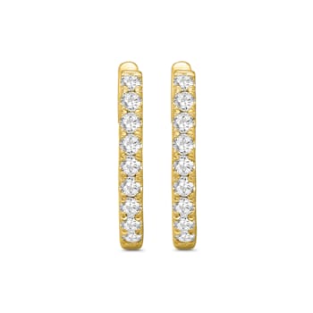 Diamond 0.33Ctw 10k Yellow Gold Earrings